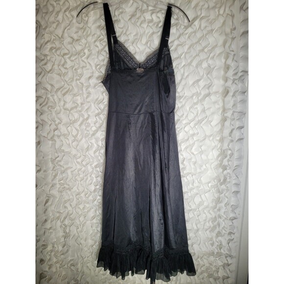 Vintage Adonna Black Nylon Nightgown 34 Regular - Picture 6 of 7
